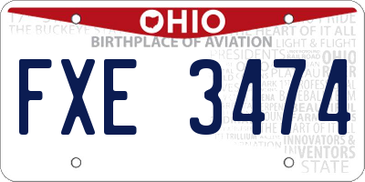 OH license plate FXE3474