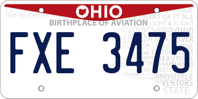 OH license plate FXE3475