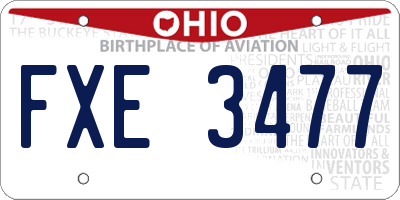 OH license plate FXE3477
