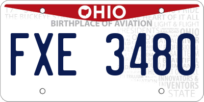 OH license plate FXE3480