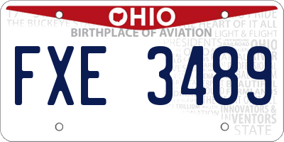 OH license plate FXE3489
