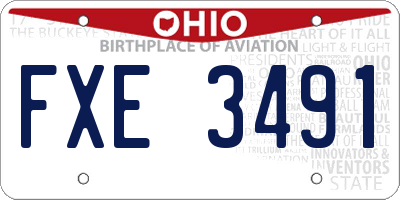 OH license plate FXE3491