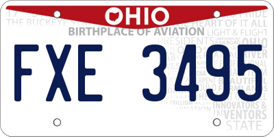 OH license plate FXE3495