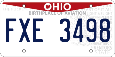 OH license plate FXE3498
