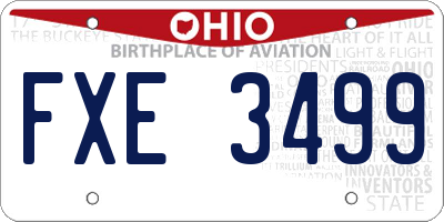 OH license plate FXE3499