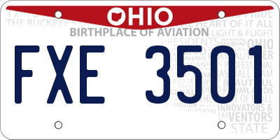 OH license plate FXE3501