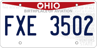 OH license plate FXE3502