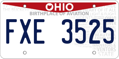 OH license plate FXE3525