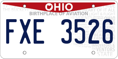 OH license plate FXE3526