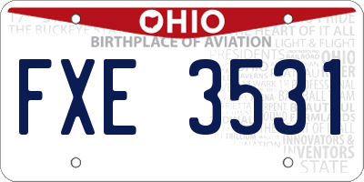 OH license plate FXE3531