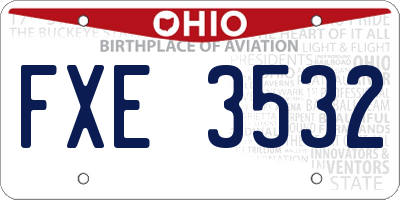 OH license plate FXE3532
