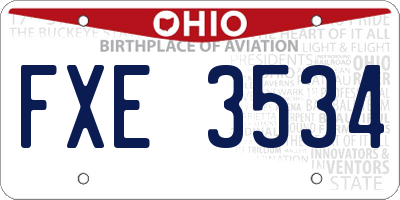OH license plate FXE3534