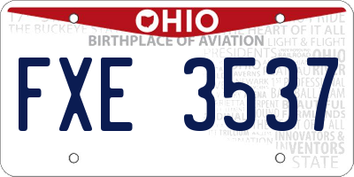 OH license plate FXE3537