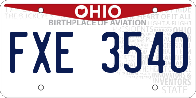 OH license plate FXE3540