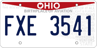 OH license plate FXE3541