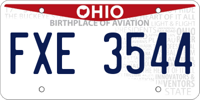OH license plate FXE3544