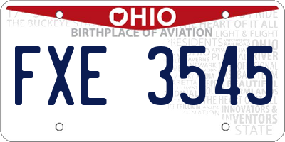 OH license plate FXE3545