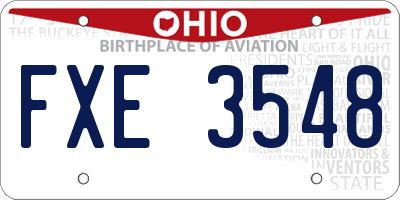 OH license plate FXE3548