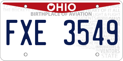 OH license plate FXE3549