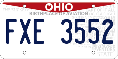 OH license plate FXE3552