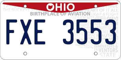 OH license plate FXE3553