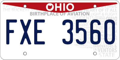 OH license plate FXE3560