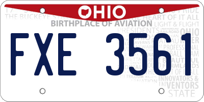 OH license plate FXE3561