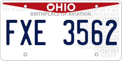 OH license plate FXE3562