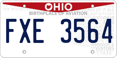OH license plate FXE3564