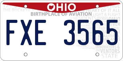OH license plate FXE3565