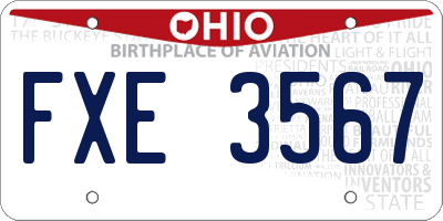 OH license plate FXE3567