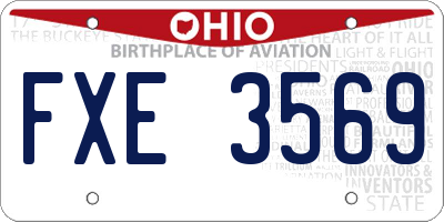 OH license plate FXE3569