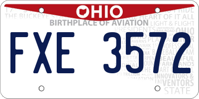 OH license plate FXE3572