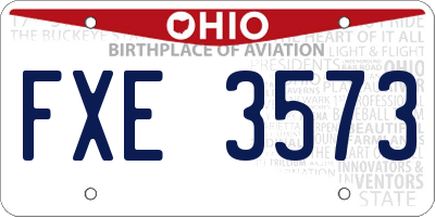 OH license plate FXE3573
