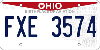 OH license plate FXE3574