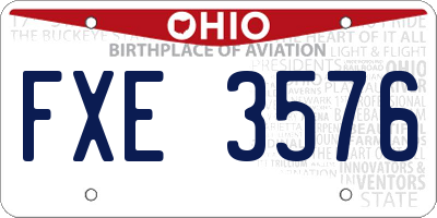OH license plate FXE3576