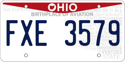 OH license plate FXE3579