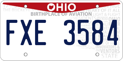 OH license plate FXE3584