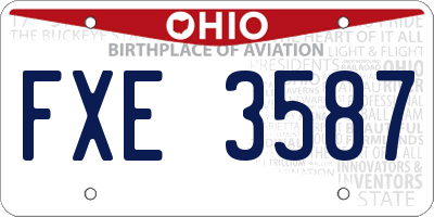 OH license plate FXE3587
