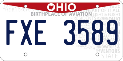 OH license plate FXE3589