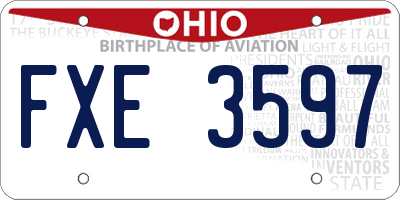OH license plate FXE3597