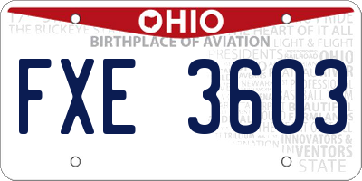 OH license plate FXE3603