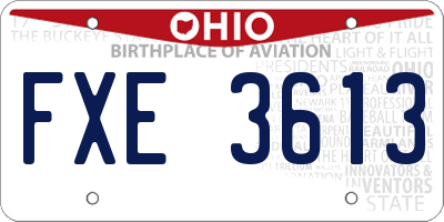 OH license plate FXE3613