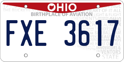 OH license plate FXE3617
