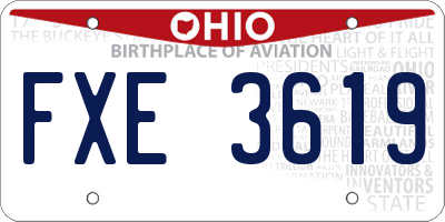 OH license plate FXE3619