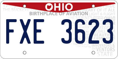 OH license plate FXE3623