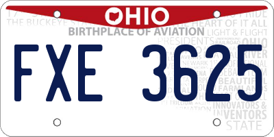 OH license plate FXE3625