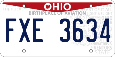 OH license plate FXE3634