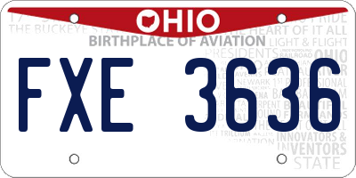 OH license plate FXE3636