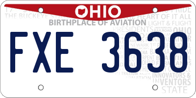 OH license plate FXE3638